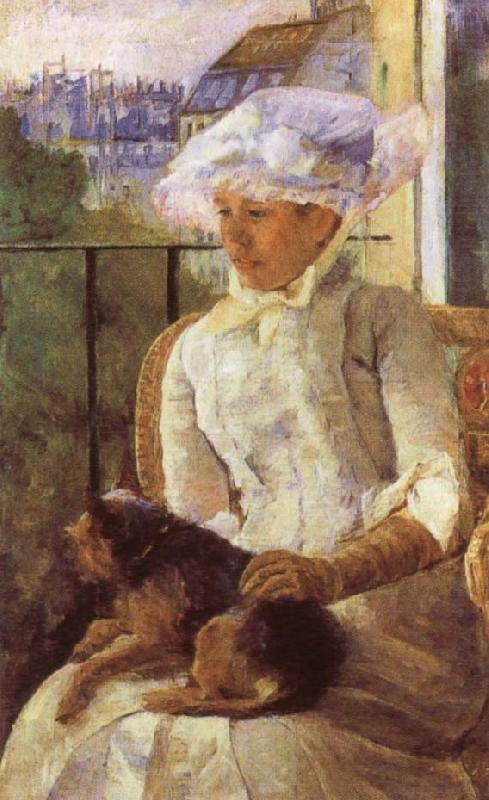Susan on a Balcony Holding a Dog, Mary Cassatt